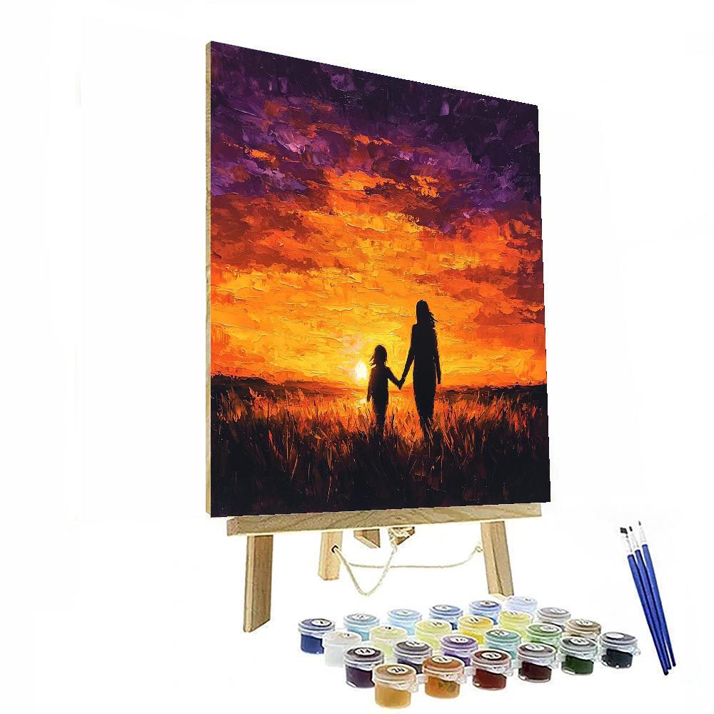 Sunset Walks With Mom Painting Number Kit