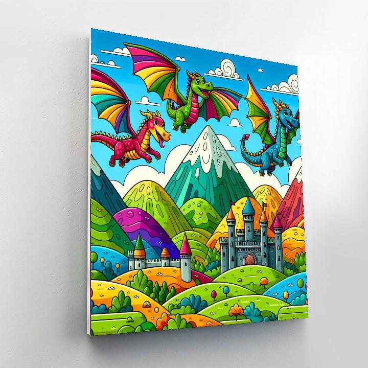 Adventure With Dragons DIY Paint By Numbers