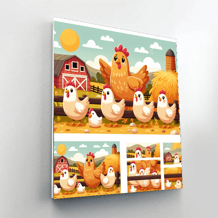 Farmyard Frolic With Cheeky Chickens Paint By Number