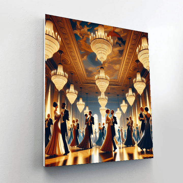 Chic Art Deco Ballroom Number Painting