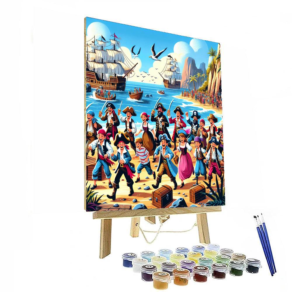 Lively Pirate Cove Paint By Numbers Art