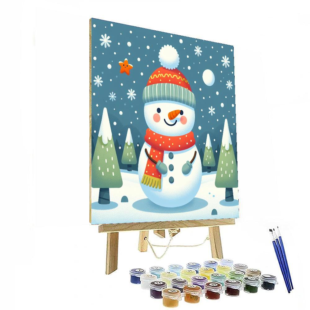 Cuddly Snowman Painting Number Kit