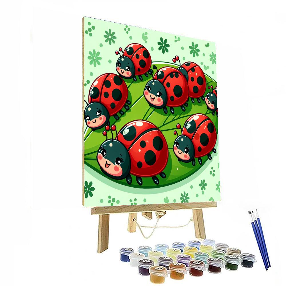 Joyful Ladybug Parade Paint By Numbers Kits