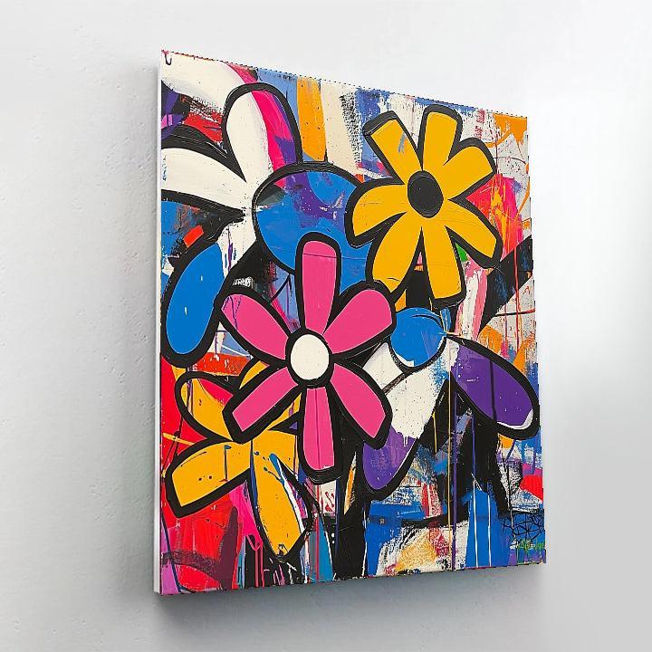 Basquiat Inspired Cosmic Petals  Painting By Numbers Kit