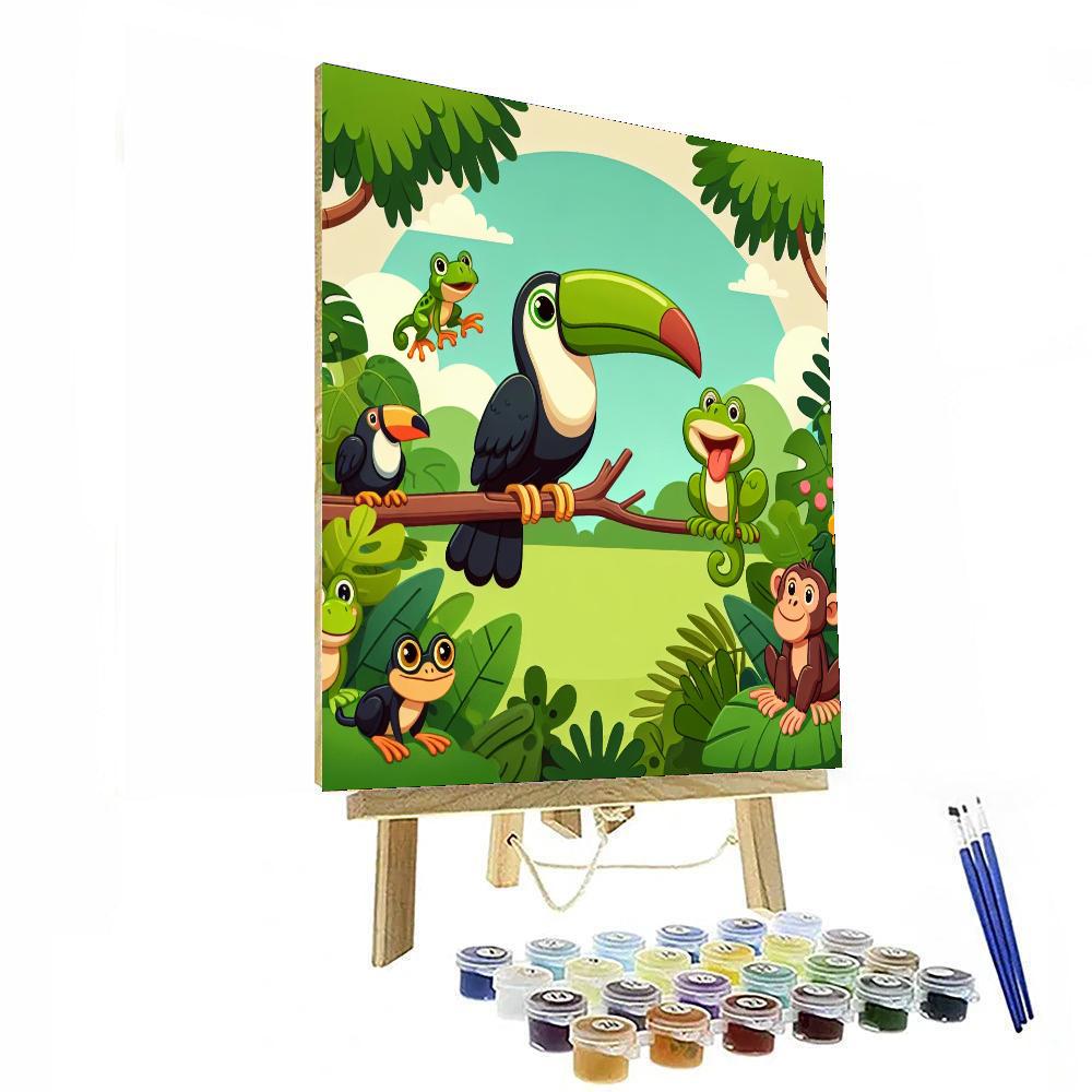 Rainforest Animal Adventure Painting Number Kit