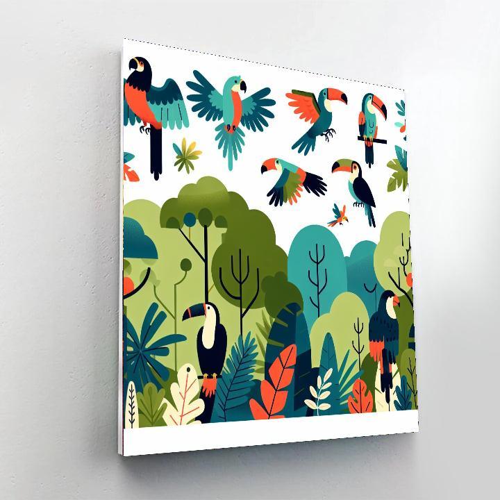 Joyful Rainforest Rally Numbered Painting Kits