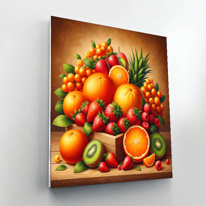 Radiant Summer Fruits Painting Number Kit