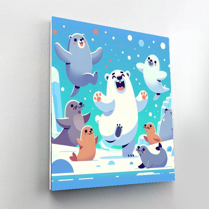Polar Playdate With Arctic Animals Paint By Numbers Kits