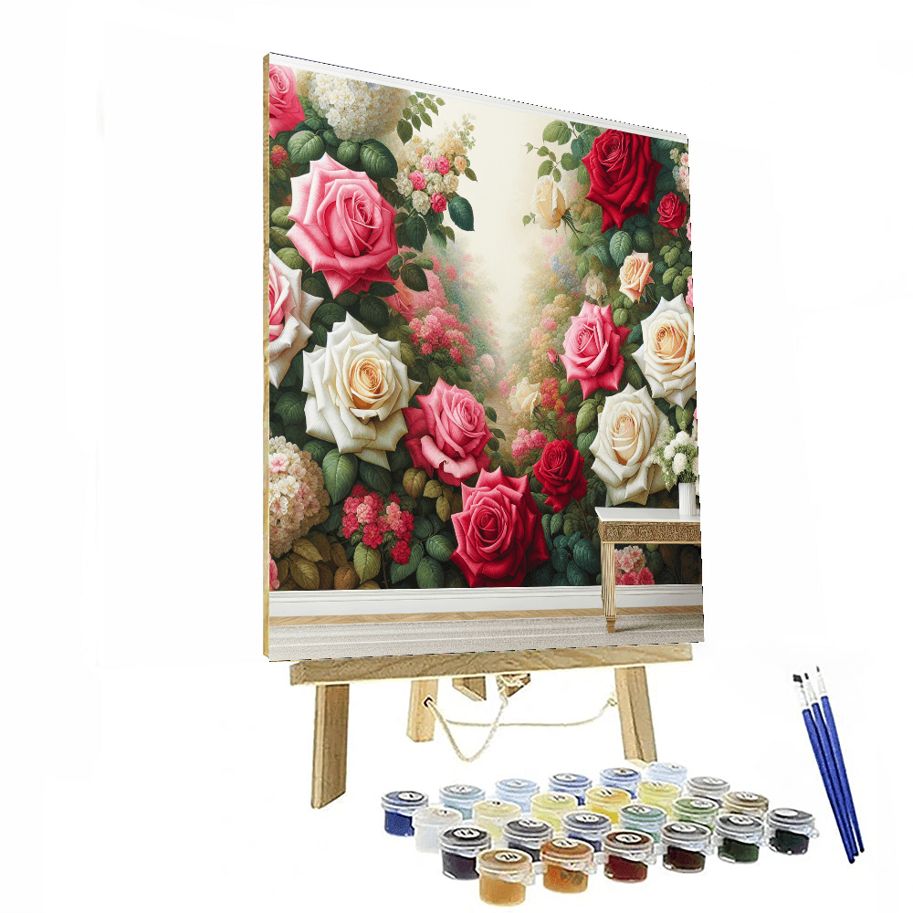 Elegant Rose Garden Paint By Numbers Art