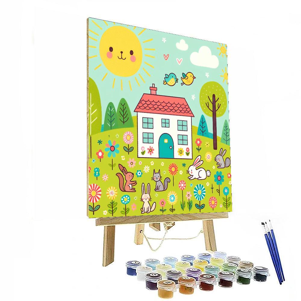 Sunny Doodle House DIY Paint By Numbers