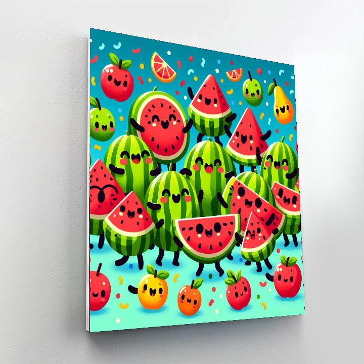Dancing Watermelon Party Painting By Numbers Kit