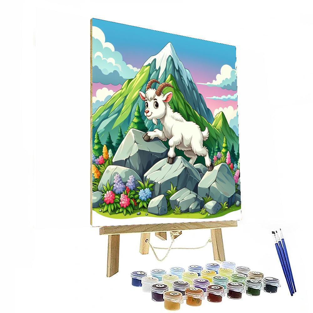 Curious Mountain Goat Paint By Numbers Art