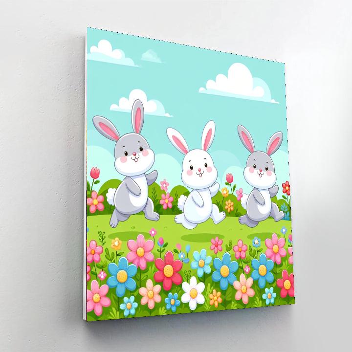 Rambunctious Rabbits Numbered Painting Kits