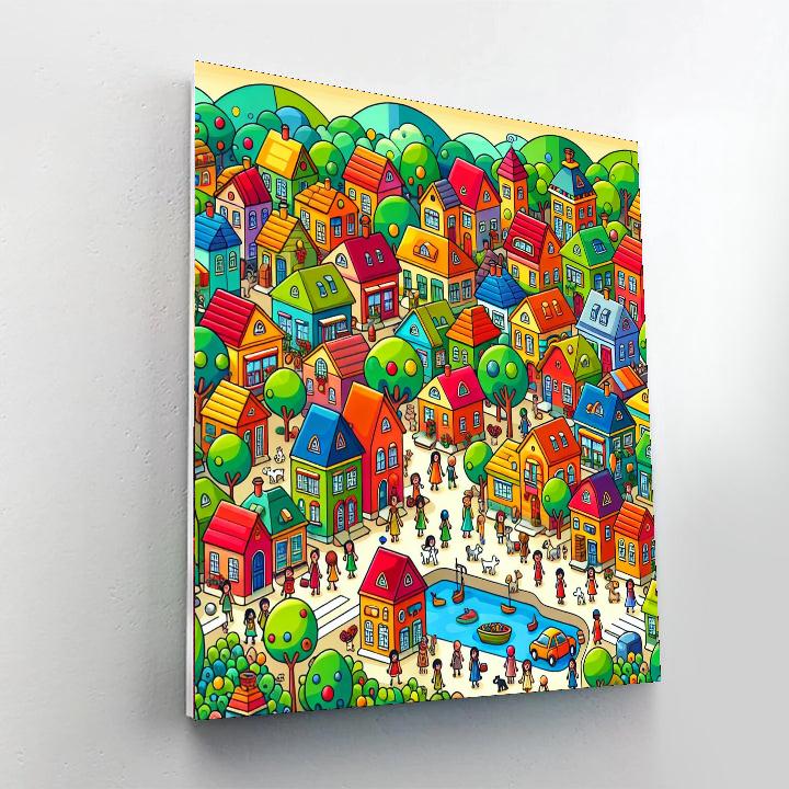 Vibrant Village Voyage Painting By Numbers Kit