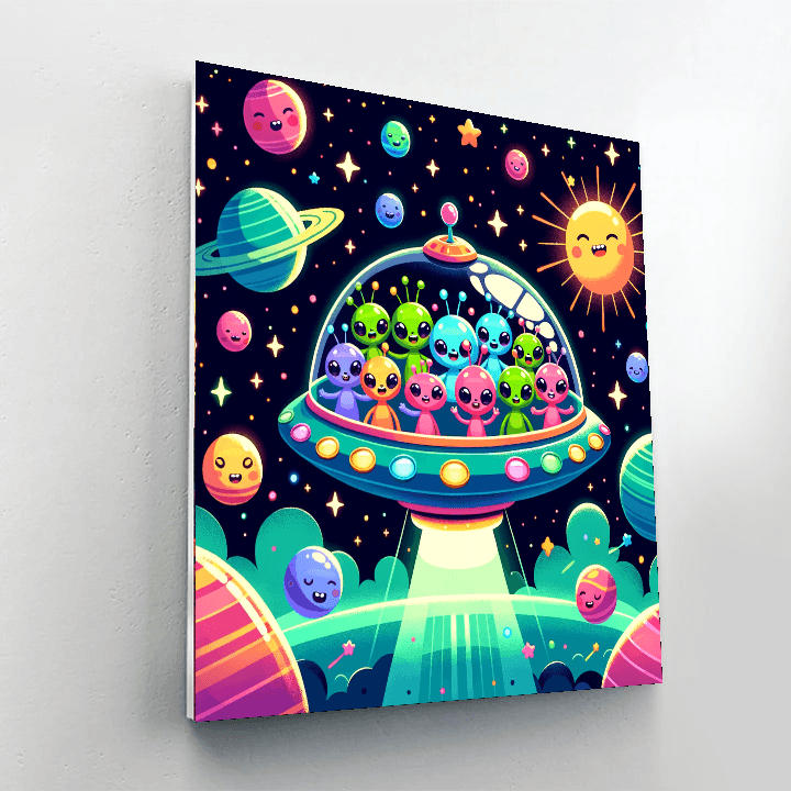 Silly Space Explorers DIY Paint By Numbers