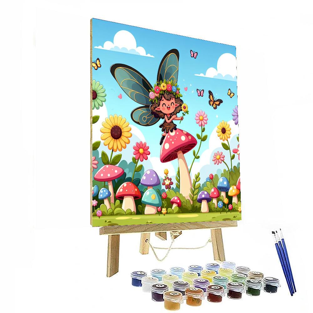 Cheerful Fairy Garden Painting Number Kit