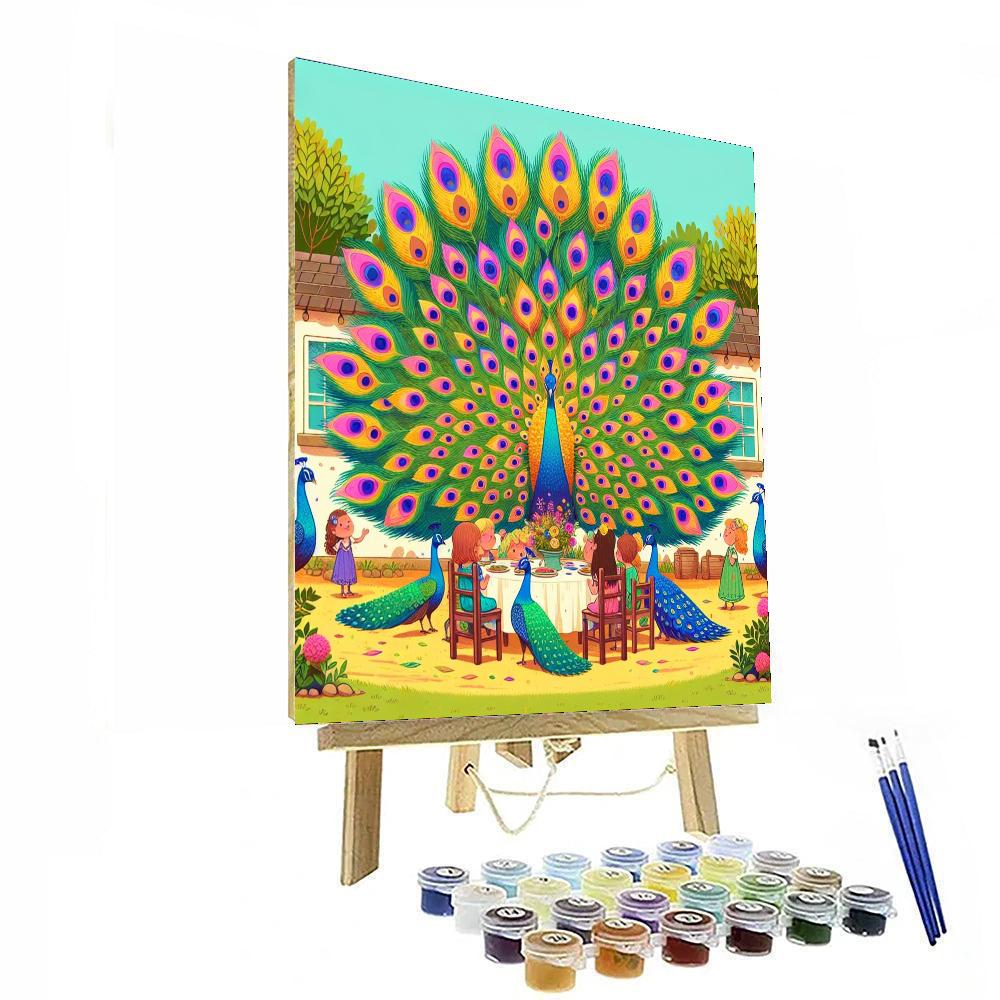 Peacock Party Extravaganza Number Painting