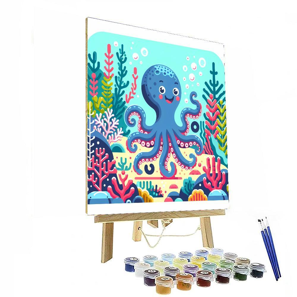 Friendly Octopus Garden Number Painting