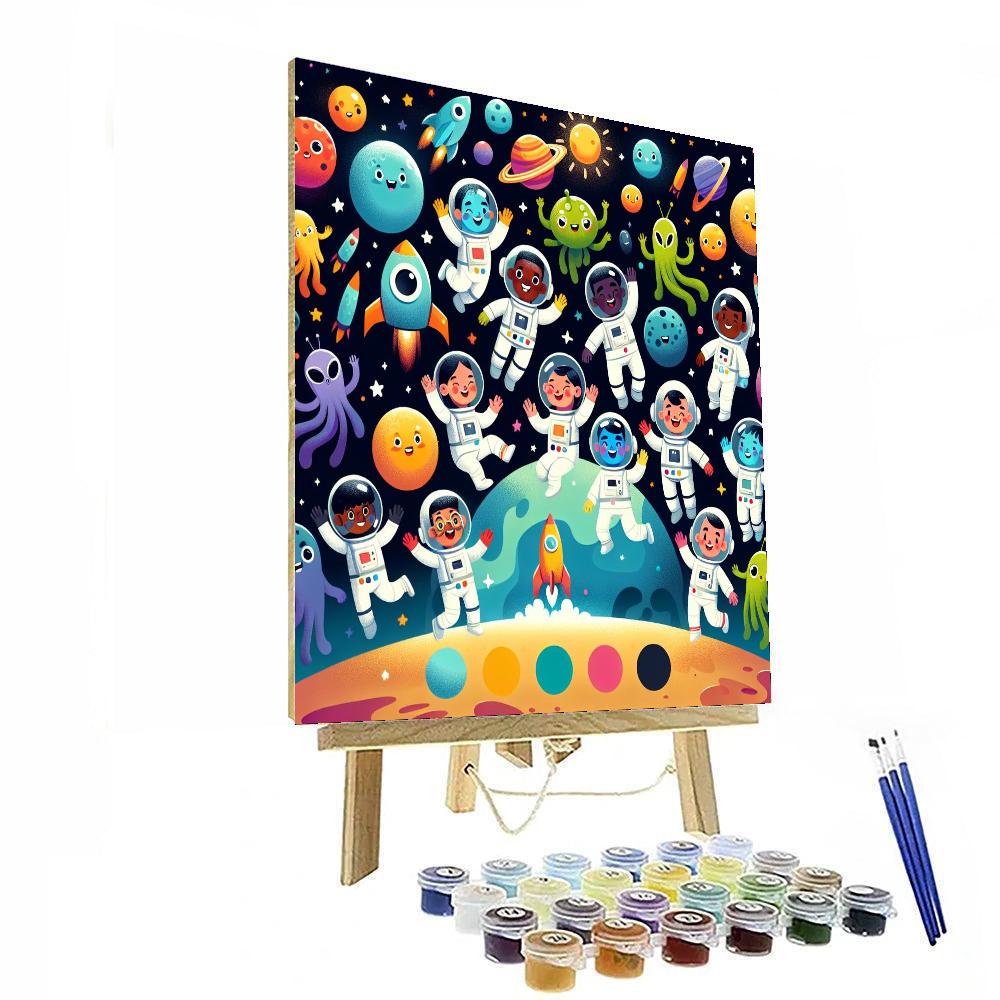 Playful Space Explorers Painting Number Kit