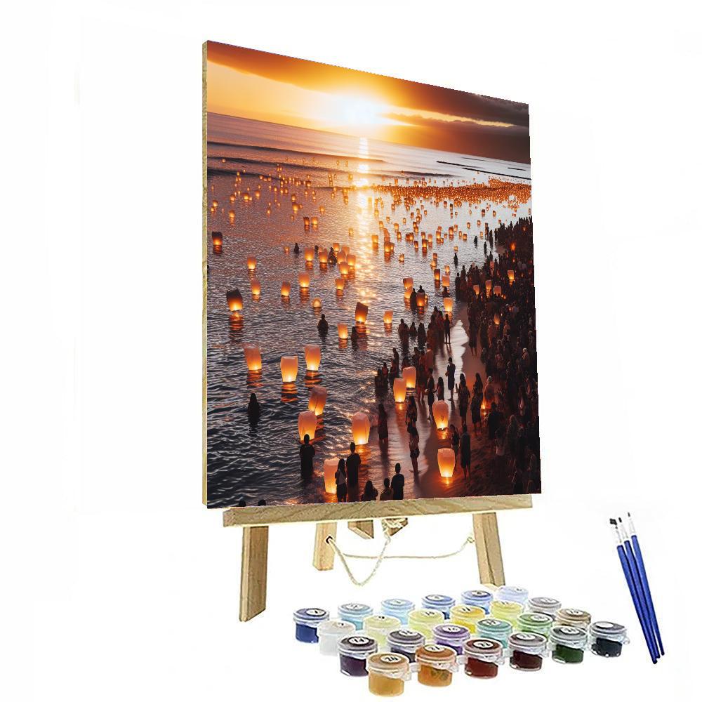 Lantern Floating Festival - Honolulu Painting Number Kit