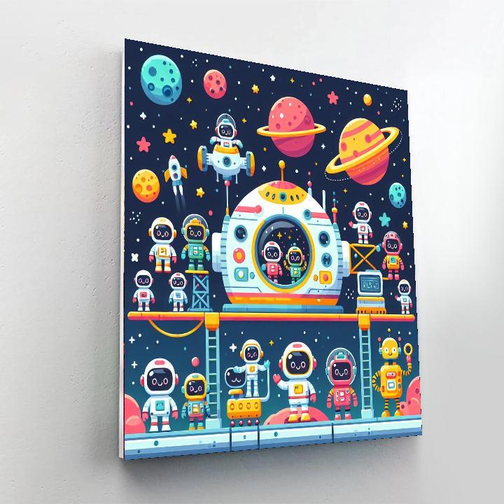 Cosmic Space Station Number Painting