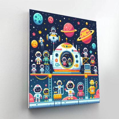 Cosmic Space Station Number Painting
