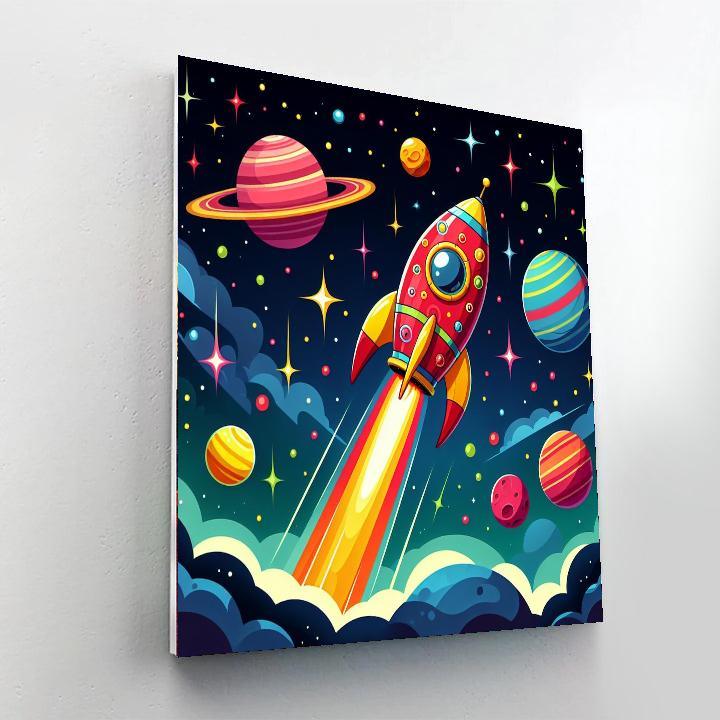 Adventurous Rocket Paint By Numbers Art