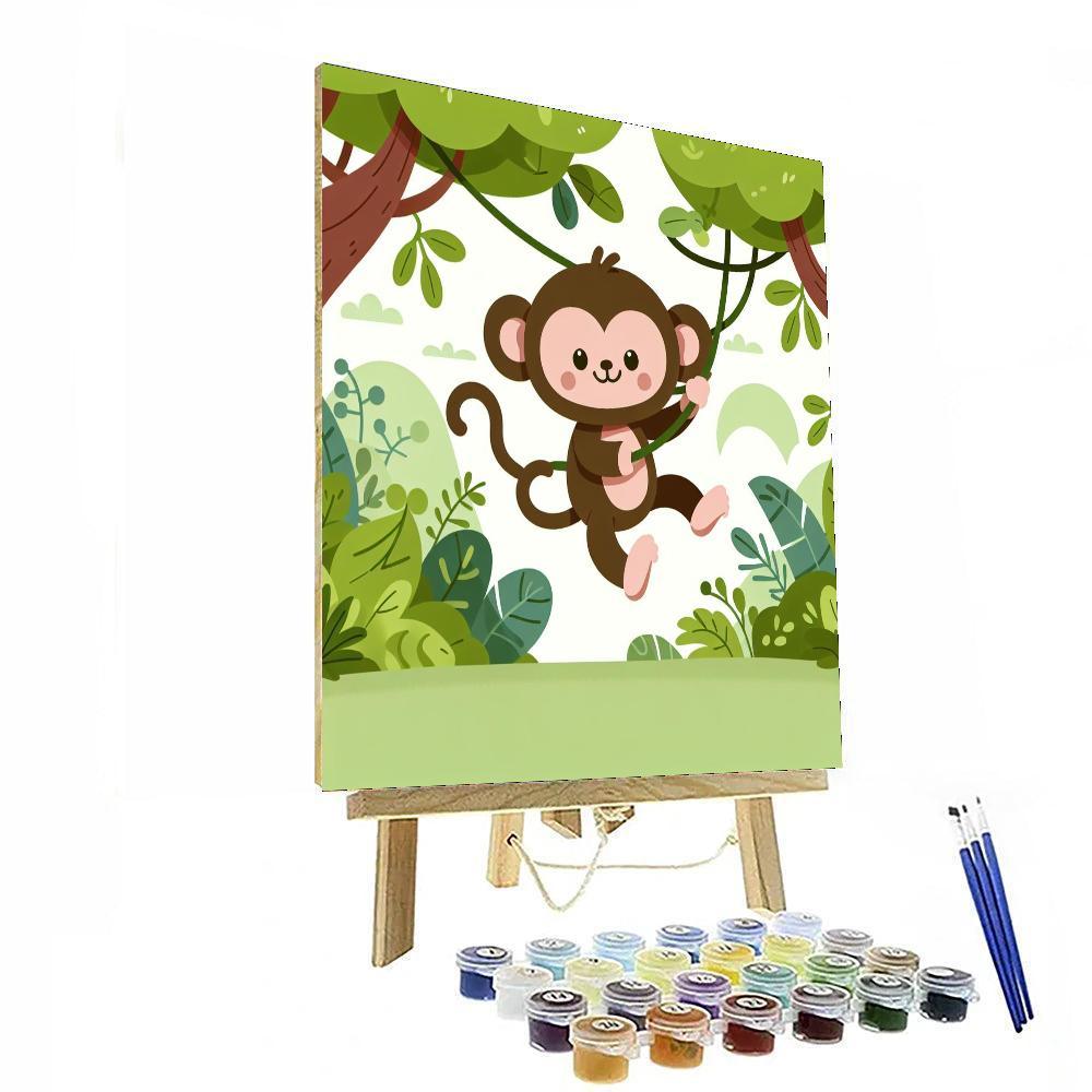 Playful Jungle Creatures Paint By Number