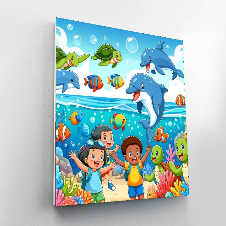 Underwater Adventure With Friends Number Painting