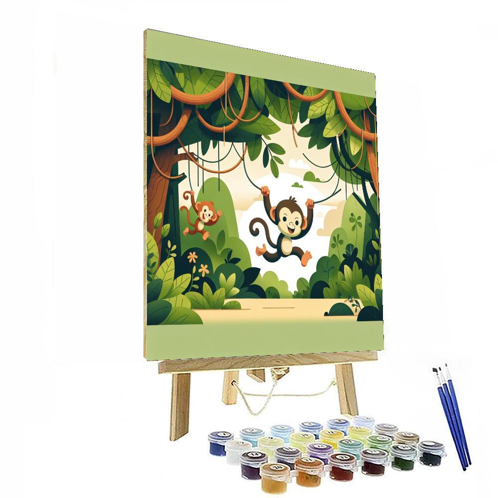 Merry Monkey Madness Number Painting