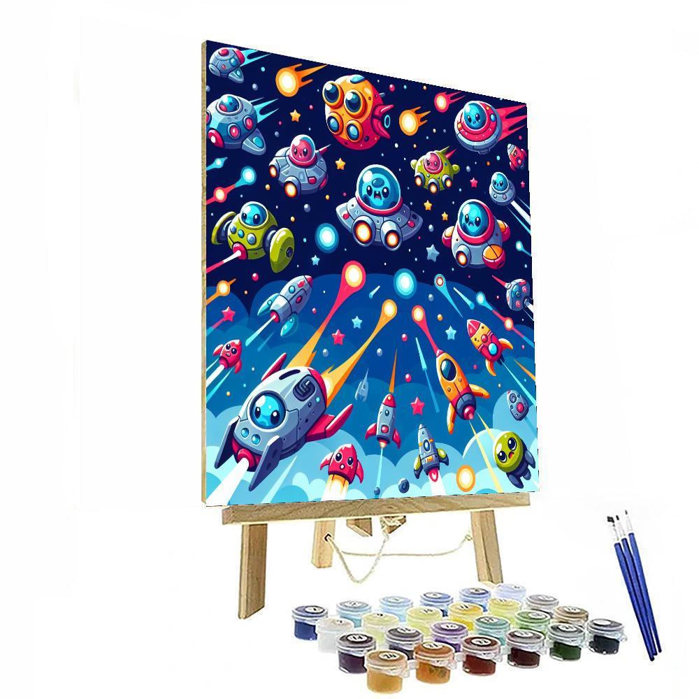 Galactic Space Battle Paint By Numbers