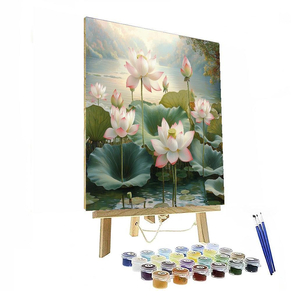 Zhao Mengfu Inspired The Enchantment Of Lotus Blooms  Paint By Color