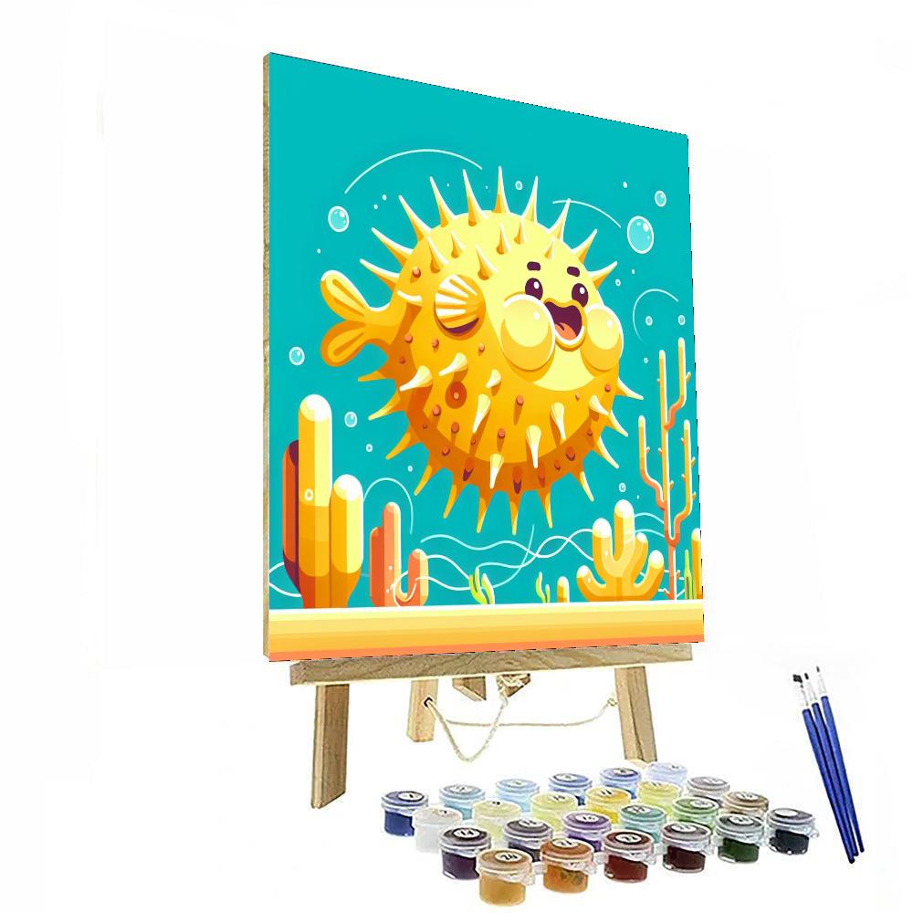 Popping Pufferfish Painting Number Kit