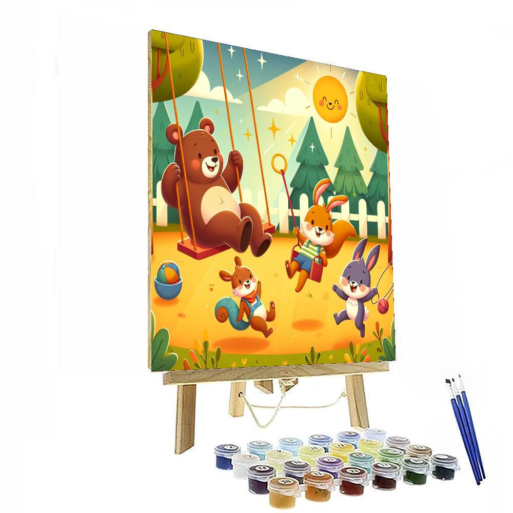 Joyful Animal Playground Numbered Painting Kits