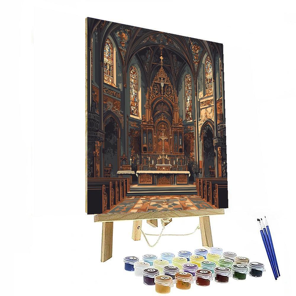 Dürer Inspired Ornate Gothic Chapel  Paint By Numbers