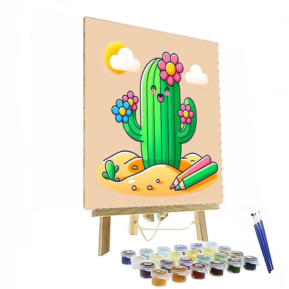 Bright Desert Cactus Paint By Color