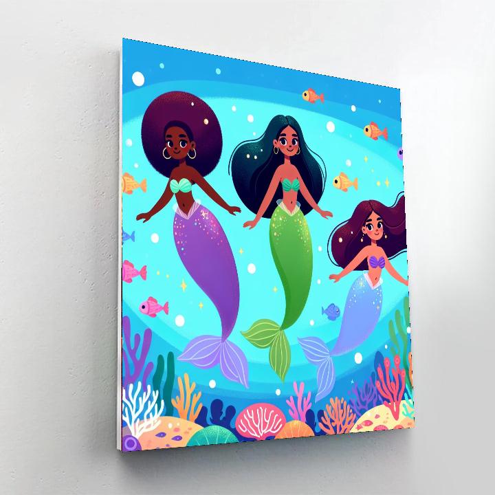Rainbow Mermaid Magic Number Painting