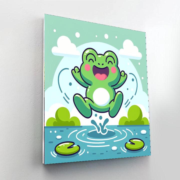 Charming Frog's Leap Number Painting