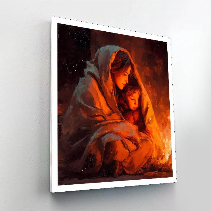 Cuddles By The Fireplace Paint By Number