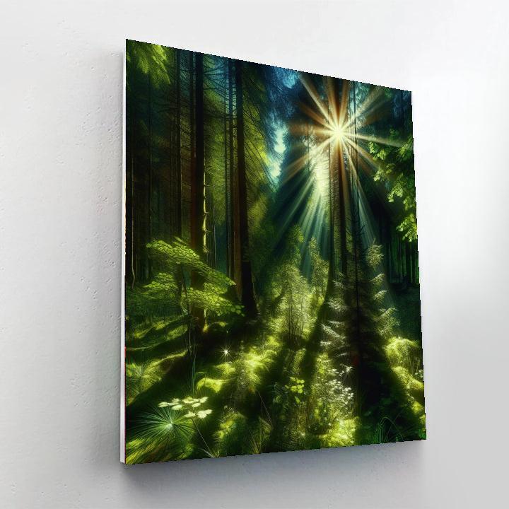 Sunlit Forest Glimpse Paint By Numbers Art
