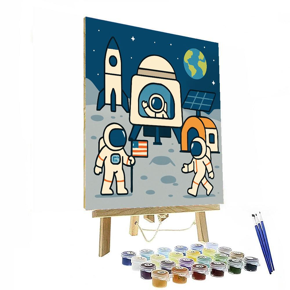 Lunar Base Exploration DIY Paint By Numbers
