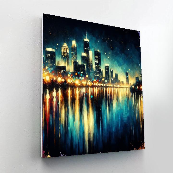 Glistening City Reflection Paint By Number