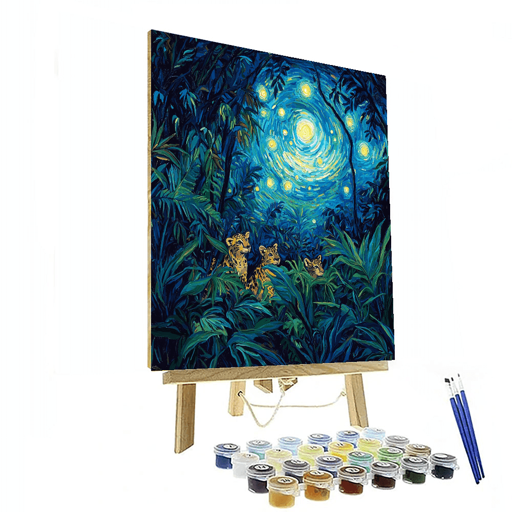 Vincent Van Gogh Inspired Starry Jungle Night  Painting By Numbers Kit