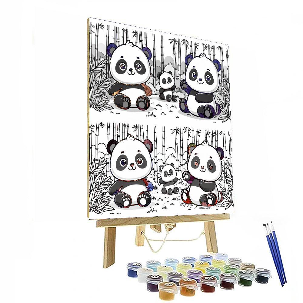 Cuddly Pandas Painting By Numbers Kit