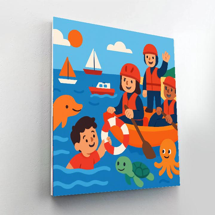 Seaside Rescue Mission DIY Paint By Numbers