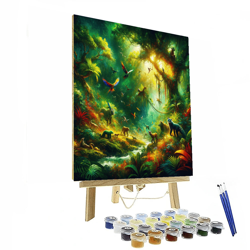 Energetic Jungle Scene DIY Paint By Numbers