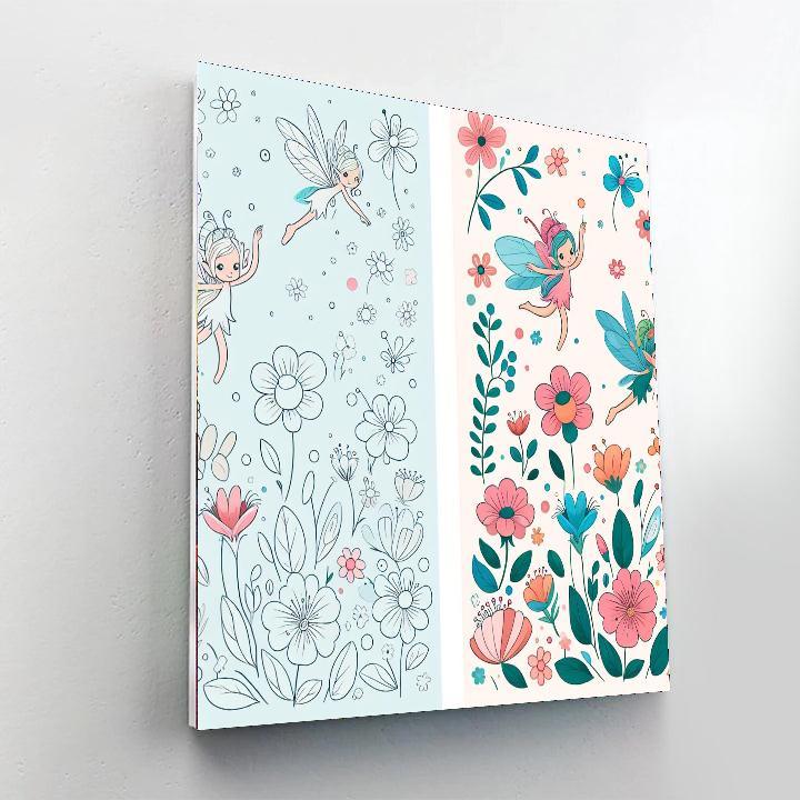 Whimsical Garden Pixies Paint By Color