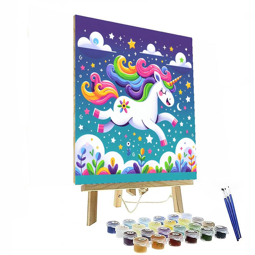 Mystic Unicorn Fantasy Number Painting