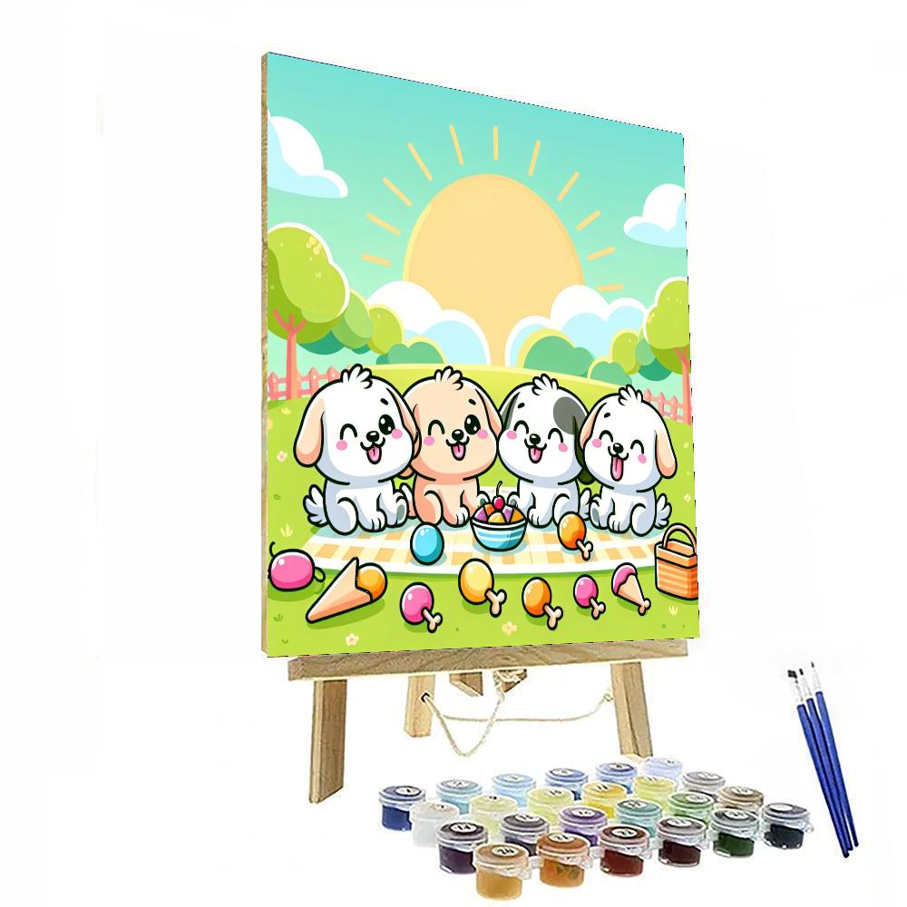 Puppy Picnic Numbered Painting Kits