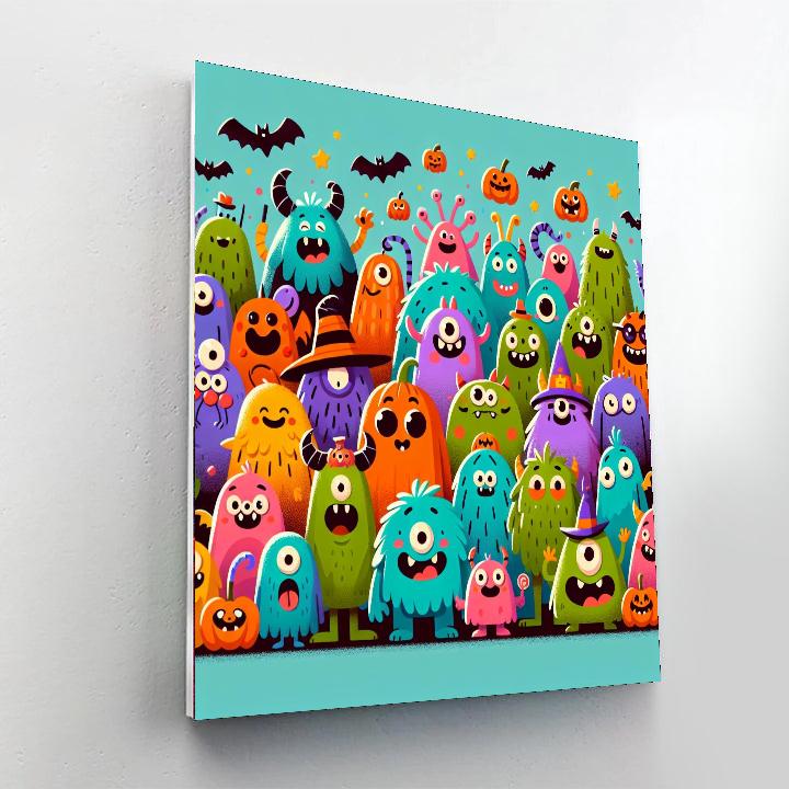 Spooky Yet Silly Monsters Painting Number Kit